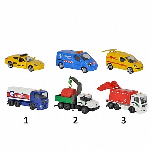 Набор машинок - Городская техника, 7,5 см., 3 вида, серия Die-Cast (Majorette, 2057510)